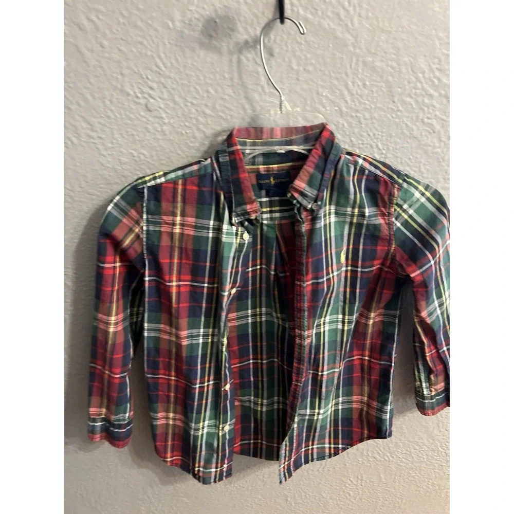 Boys Ralph Lauren Plaid long‎ sleeve size 6